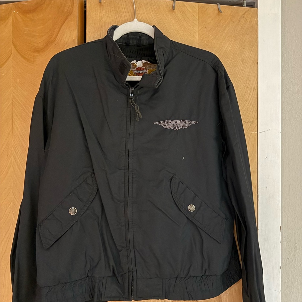 Harley-Davidson Black Bomber Jacket with Embroidered Emblem
